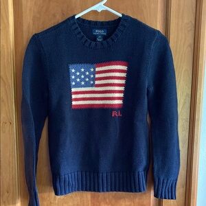 Polo by Ralph Lauren Navy Sweater with American Flag